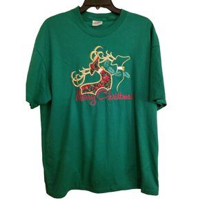 Christmas Tee Green XL 100% Cotton, Preshrunk Gildan ActiveWear